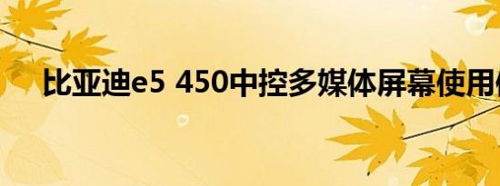 比亚迪e5 450中控多媒体屏幕使用体验