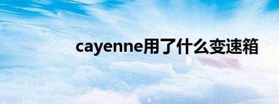 cayenne用了什么变速箱