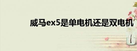 威马ex5是单电机还是双电机