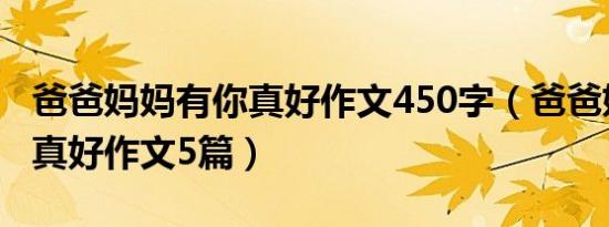 爸爸妈妈有你真好作文450字（爸爸妈妈有你真好作文5篇）