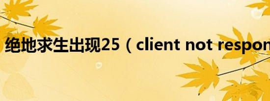 绝地求生出现25（client not responding）