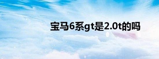 宝马6系gt是2.0t的吗