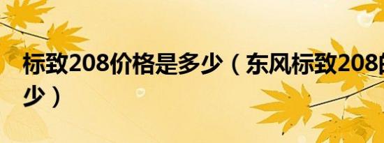 标致208价格是多少（东风标致208的价格多少）