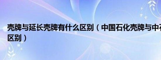 壳牌与延长壳牌有什么区别（中国石化壳牌与中石化有什么区别）