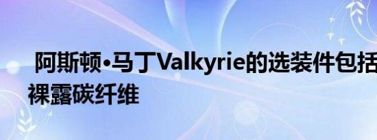  阿斯顿·马丁Valkyrie的选装件包括运动包 裸露碳纤维