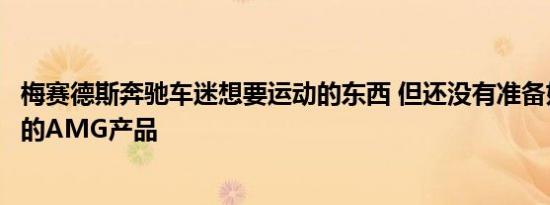 梅赛德斯奔驰车迷想要运动的东西 但还没有准备好购买成熟的AMG产品