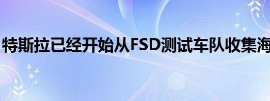 特斯拉已经开始从FSD测试车队收集海量数据