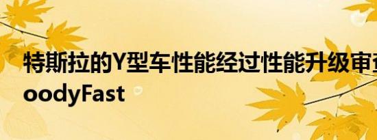 特斯拉的Y型车性能经过性能升级审查这是BloodyFast