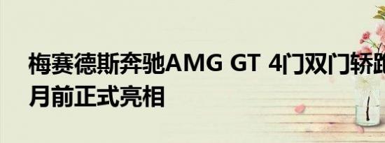 梅赛德斯奔驰AMG GT 4门双门轿跑车几个月前正式亮相