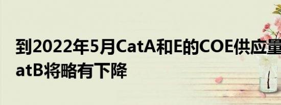 到2022年5月CatA和E的COE供应量将增加CatB将略有下降