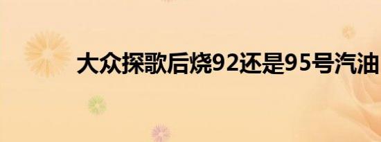 大众探歌后烧92还是95号汽油