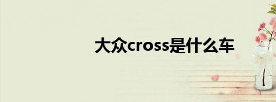 大众cross是什么车