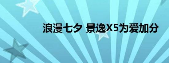 浪漫七夕 景逸X5为爱加分