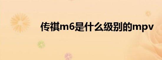 传祺m6是什么级别的mpv