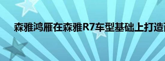 森雅鸿雁在森雅R7车型基础上打造而来