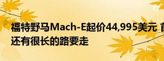 福特野马Mach-E起价44,995美元 首批交付还有很长的路要走