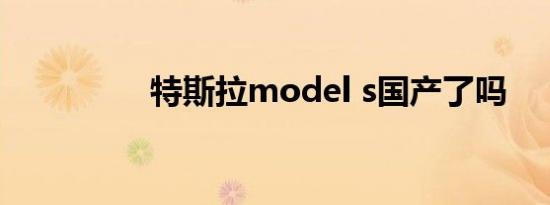 特斯拉model s国产了吗