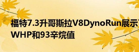 福特7.3升哥斯拉V8DynoRun展示了348RWHP和93辛烷值