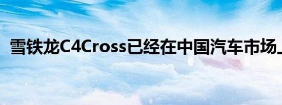 雪铁龙C4Cross已经在中国汽车市场上发布