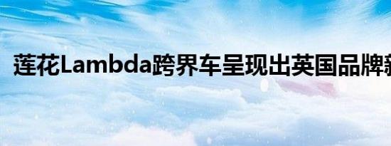 莲花Lambda跨界车呈现出英国品牌新步伐