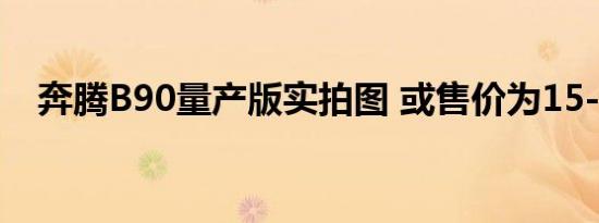 奔腾B90量产版实拍图 或售价为15-20万