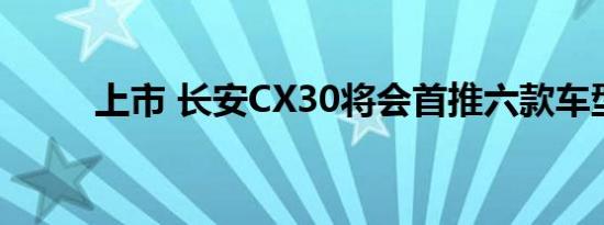 上市 长安CX30将会首推六款车型