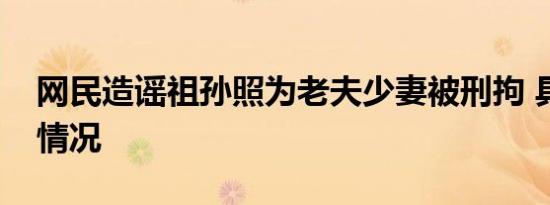 网民造谣祖孙照为老夫少妻被刑拘 具体是啥情况