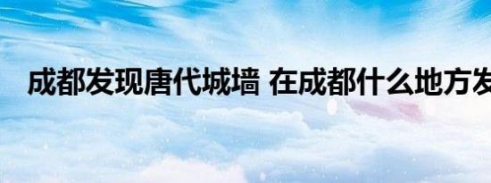 成都发现唐代城墙 在成都什么地方发现的