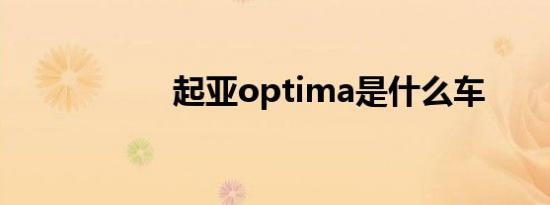 起亚optima是什么车