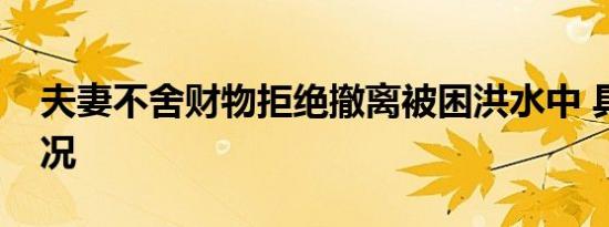 夫妻不舍财物拒绝撤离被困洪水中 具体啥情况