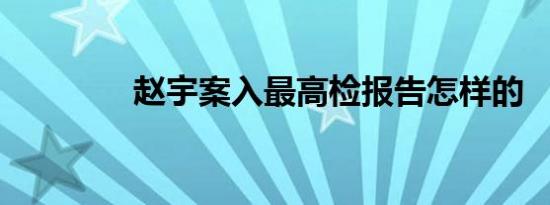 赵宇案入最高检报告怎样的