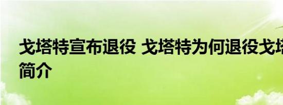 戈塔特宣布退役 戈塔特为何退役戈塔特资料简介