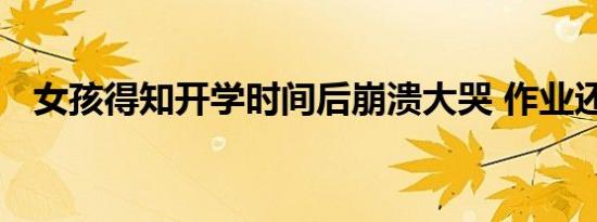 女孩得知开学时间后崩溃大哭 作业还没写