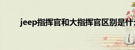 jeep指挥官和大指挥官区别是什么