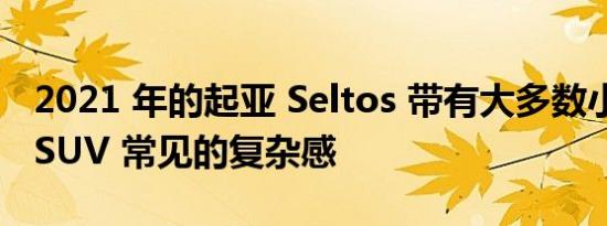 2021 年的起亚 Seltos 带有大多数小型跨界 SUV 常见的复杂感