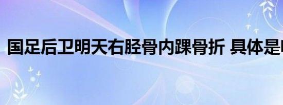 国足后卫明天右胫骨内踝骨折 具体是啥情况