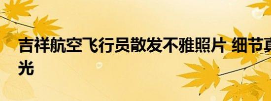 吉祥航空飞行员散发不雅照片 细节真相大曝光