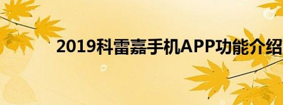 2019科雷嘉手机APP功能介绍