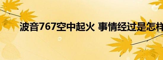 波音767空中起火 事情经过是怎样的