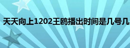 天天向上1202王鸥播出时间是几号几点播出