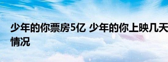 少年的你票房5亿 少年的你上映几天破5亿啥情况