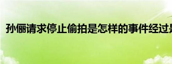 孙俪请求停止偷拍是怎样的事件经过是什么