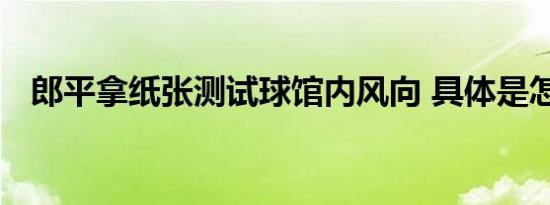 郎平拿纸张测试球馆内风向 具体是怎样的