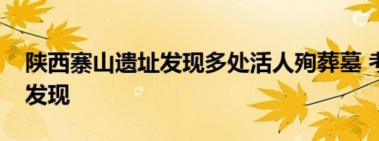 陕西寨山遗址发现多处活人殉葬墓 考古最新发现