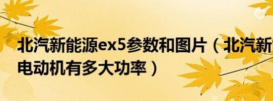 北汽新能源ex5参数和图片（北汽新能源ex5电动机有多大功率）