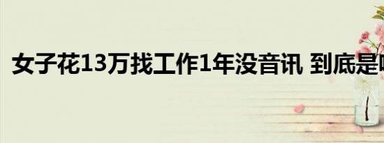 女子花13万找工作1年没音讯 到底是啥情况