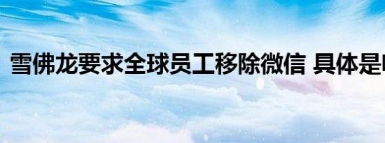 雪佛龙要求全球员工移除微信 具体是啥情况