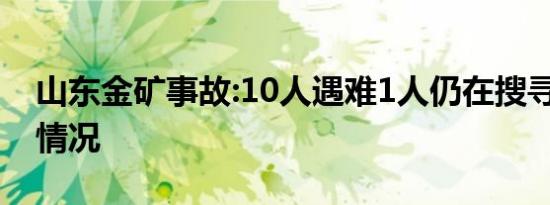 山东金矿事故:10人遇难1人仍在搜寻 具体啥情况