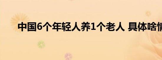 中国6个年轻人养1个老人 具体啥情况