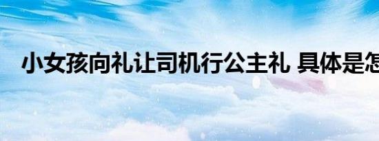 小女孩向礼让司机行公主礼 具体是怎样的